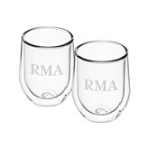 Stemless Glass Set - Monogram