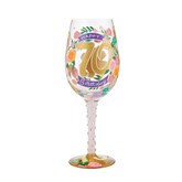 Happy 70th Wine Glass