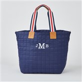 Quilted Travel Tote -  Navy