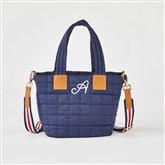 Quilted Mini Tote -  Navy