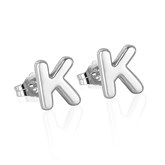 Silver Initial Earring