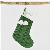 Green Cable Knit Stocking