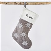 Gray  Silver Snow Stocking