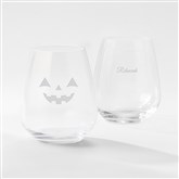 Jack-O-Lantern Stemless Glass