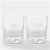 Skull  Crossbones Rocks Glass