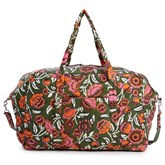 Large Weekender- Green Flowers