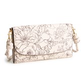 Leather Crossbody Wallet-Cream