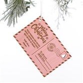 Postcard Ornament - Pink