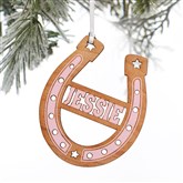 Horseshoe Ornament - Pink