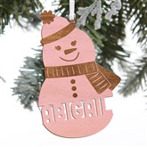 Snowman Ornament - Pink