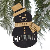 Snowman Ornament - Black