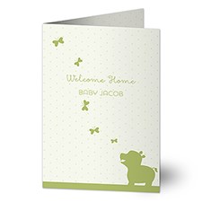 Personalized Baby Greeting Card - Baby Zoo Animal - 16571