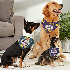 Personalized Floral Dog Bandana - 19043