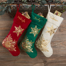 Personalized Red & Gold Christmas Stockings - 21635