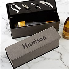 Name & Monogram Wine Bottle & Accessory Box - 22390