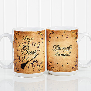 Witch's Brew Personalized Large Coffee Mug 15oz.- White - 16200-L