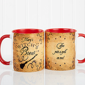 Witch's Brew Personalized Coffee Mug 11oz.- Red - 16200-R