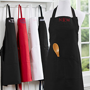 Embroidered Black Kitchen Apron - 16384-N