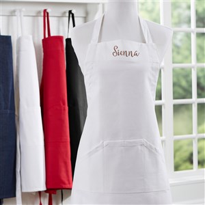 Embroidered White Kitchen Apron - 16384-W