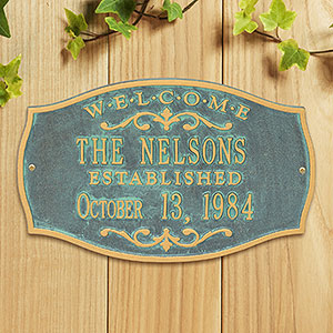 Brookfield Welcome Personalized Aluminum Plaque- Bronze Verdi - 18032D-BV