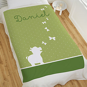 Baby Zoo Animals Personalized 50x60 Plush Fleece Blanket - 18408-F