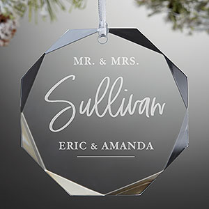 Classic Elegance Wedding Engraved Premium Ornament - 21689