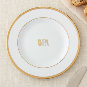 Pickard Signature Gold Monogrammed Butter Plate - 23701D