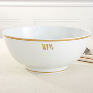 Pickard Signature Gold Monogrammed Round Vegetable Bowl - 23707D