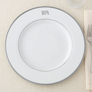 Pickard Signature Platinum Monogrammed Dinner Plate - 23709D