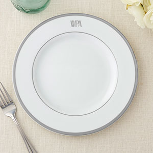 Pickard Signature Platinum Monogrammed Salad Plate - 23710D