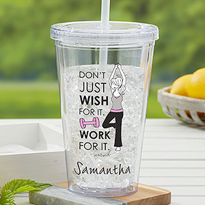 philoSophie's® Work For It Personalized Acrylic Insulated Tumbler - 25194