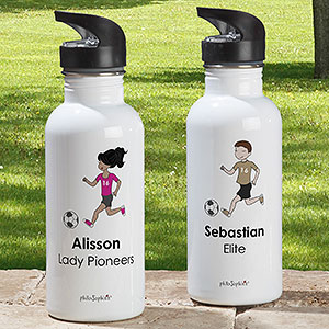 philoSophie's® Soccer Player Personalized 20 oz. Water Bottle - 25552