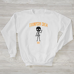 Skeleton Family For Her Personalized Halloween Hanes® Adult Crewneck Sweatshirt - 27707-WS