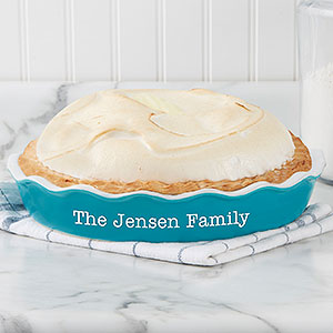 Personalized Classic Ceramic Pie Dish- Turquoise - 27762T-C