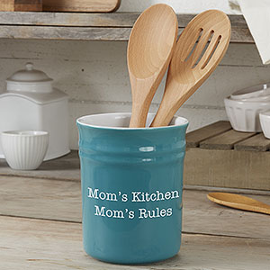 Personalized Classic Utensil Holder-Turquoise - 31335-U