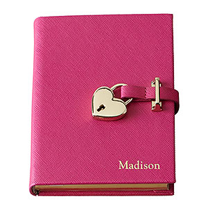 Personalized Heart Lock Journal- Pink - 33236D-P