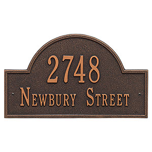 Grand Arch House Address Personalized Aluminum Plaque-Oil-Rubbed Bronze - 3400D-OB