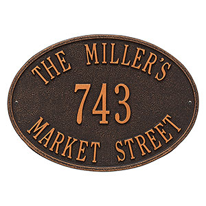 Hawthorne House Address Personalized Aluminum Plaque- Oil Rubbed Bronze - 3402D-OB