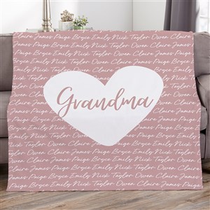 Family Heart Personalized 60x80 Plush Fleece Blanket - 34888-FL