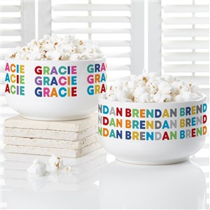 Vibrant Name Personalized 14 oz. Snack Bowl - 35738