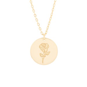 June Birth Flower Rose Gold Pendant - 35873D