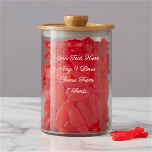 Write Your Own Personalized Glass Container with Acacia Lid-Medium - 38200