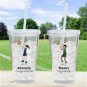 philoSophie's® Basketball Personalized Acrylic Insulated Tumbler - 39298