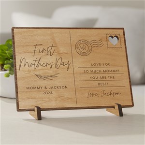 First Mother's Day Love Personalized Wood Postcard-Natural - 40006