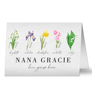 Birth Month Flower Personalized Greeting Card - 40634