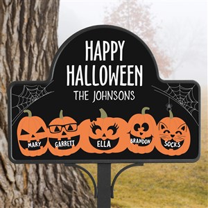 Jack-o'-Lantern Family Personalized Halloween Magnetic Garden Sign - 42309-M