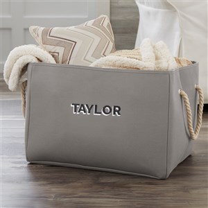 Shadow Name Personalized Storage Tote - Grey - 47918-G