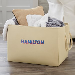 Shadow Name Personalized Storage Tote - Natural - 47918-N