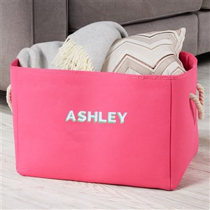 Shadow Name Personalized Storage Tote - Pink - 47918-P