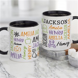 Halloween Repeating Name Personalized Coffee Mug 11 oz.- Black - 48166-B